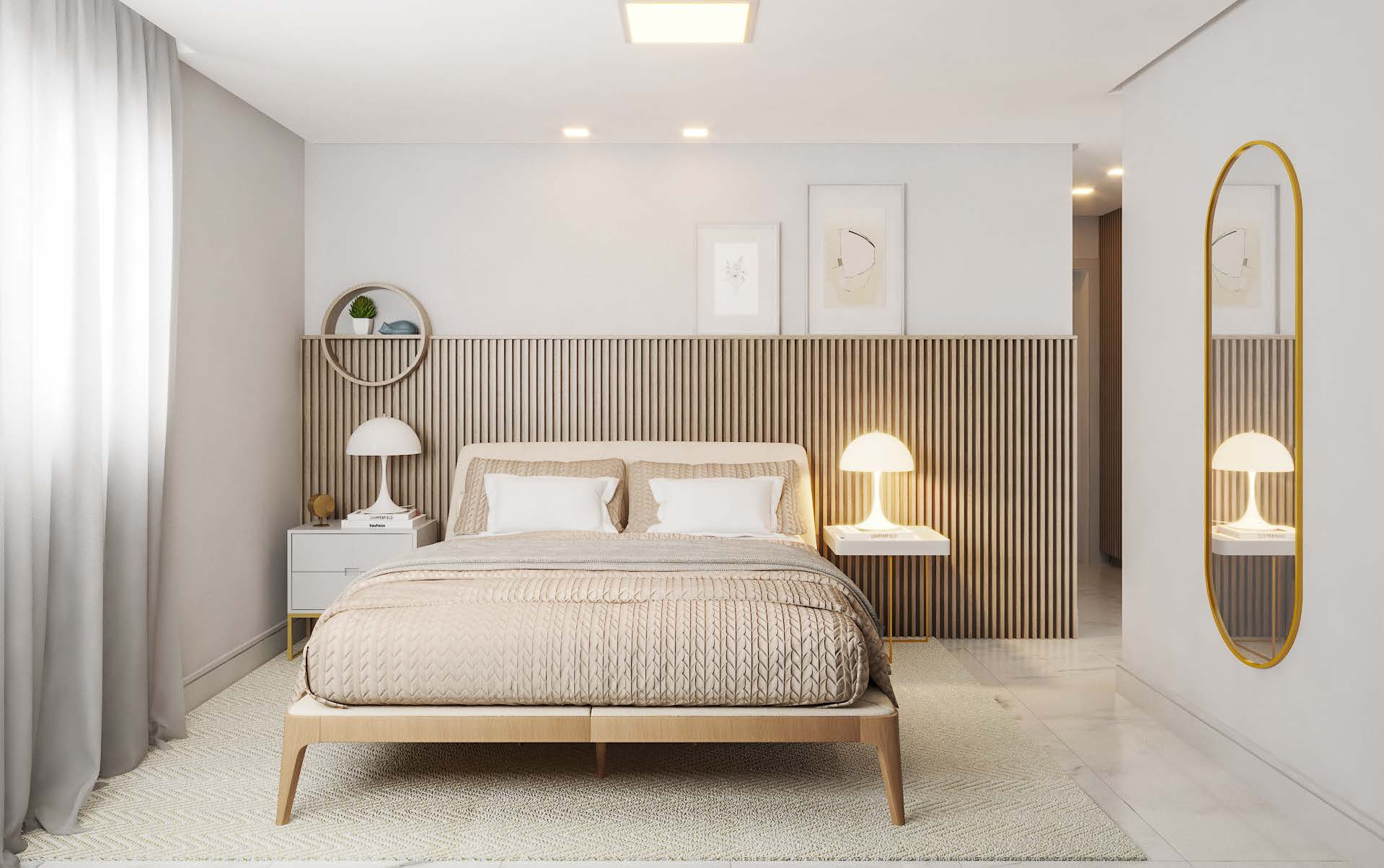 Quarto com decoração contemporânea